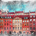 Warsaw Old Town Market Square Watercolor